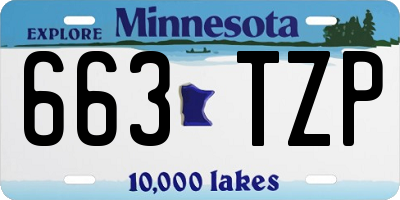 MN license plate 663TZP