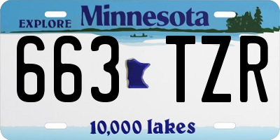 MN license plate 663TZR
