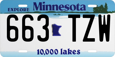 MN license plate 663TZW
