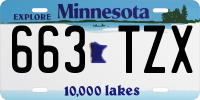 MN license plate 663TZX