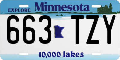 MN license plate 663TZY
