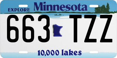 MN license plate 663TZZ