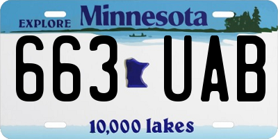 MN license plate 663UAB