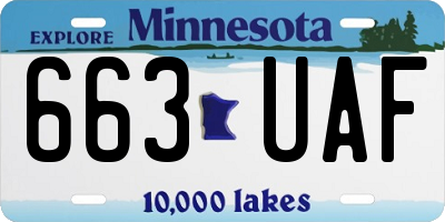 MN license plate 663UAF