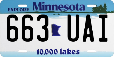 MN license plate 663UAI