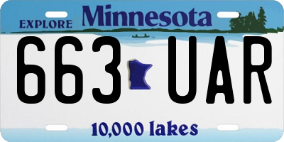 MN license plate 663UAR