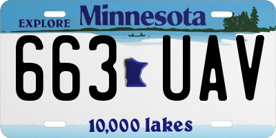MN license plate 663UAV