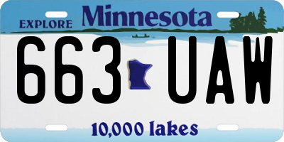 MN license plate 663UAW