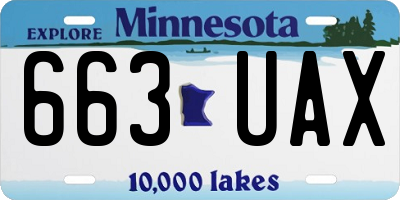 MN license plate 663UAX