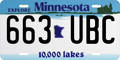 MN license plate 663UBC