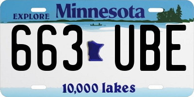 MN license plate 663UBE