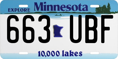 MN license plate 663UBF