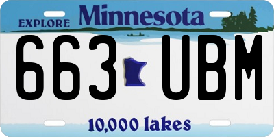 MN license plate 663UBM