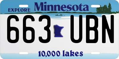 MN license plate 663UBN