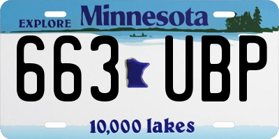 MN license plate 663UBP