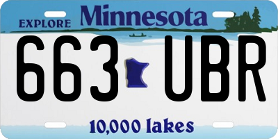 MN license plate 663UBR