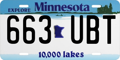 MN license plate 663UBT