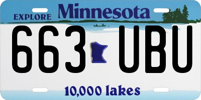 MN license plate 663UBU