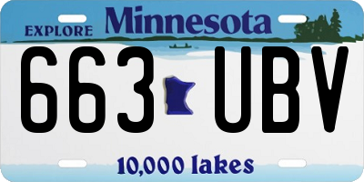 MN license plate 663UBV