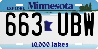 MN license plate 663UBW