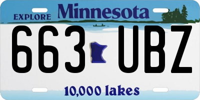 MN license plate 663UBZ