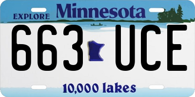 MN license plate 663UCE