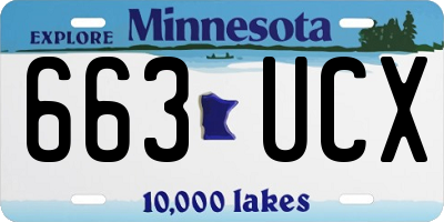 MN license plate 663UCX