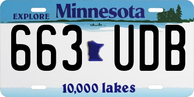 MN license plate 663UDB