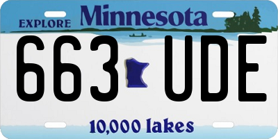 MN license plate 663UDE