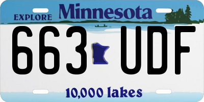 MN license plate 663UDF