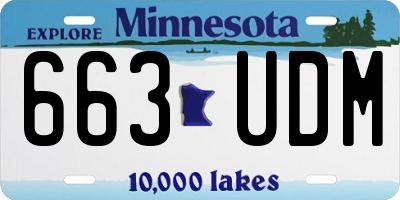 MN license plate 663UDM