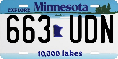 MN license plate 663UDN