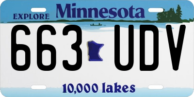 MN license plate 663UDV