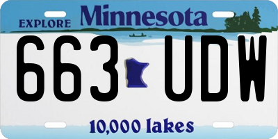 MN license plate 663UDW