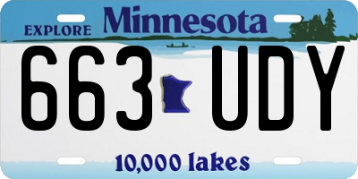 MN license plate 663UDY
