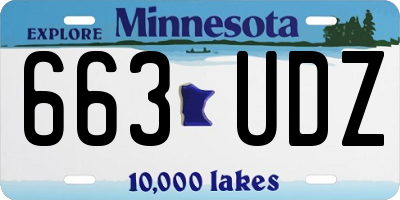 MN license plate 663UDZ