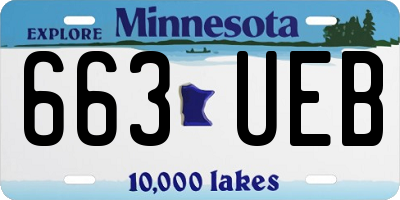 MN license plate 663UEB