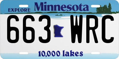 MN license plate 663WRC