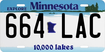 MN license plate 664LAC