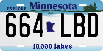 MN license plate 664LBD