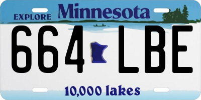 MN license plate 664LBE