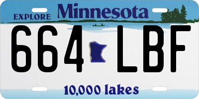 MN license plate 664LBF