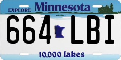 MN license plate 664LBI