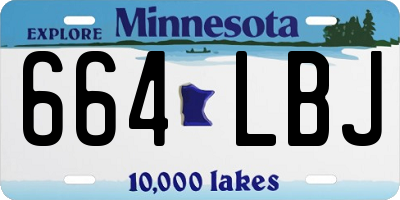 MN license plate 664LBJ