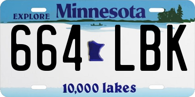 MN license plate 664LBK