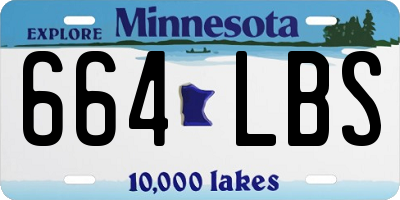 MN license plate 664LBS