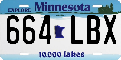 MN license plate 664LBX