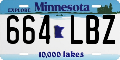 MN license plate 664LBZ