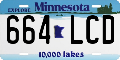 MN license plate 664LCD