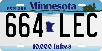 MN license plate 664LEC
